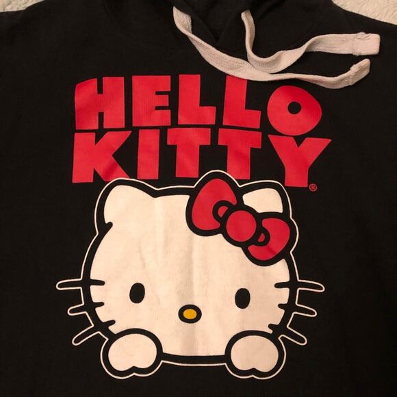 Hello Kitty Juniors Size Medium 7/9 Black  Hooded Sweatshirt - Picture 3 of 7